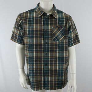 The North Face Short Sleeve Button Up Outdoors Hiking Shirt Mens‎ Large Green